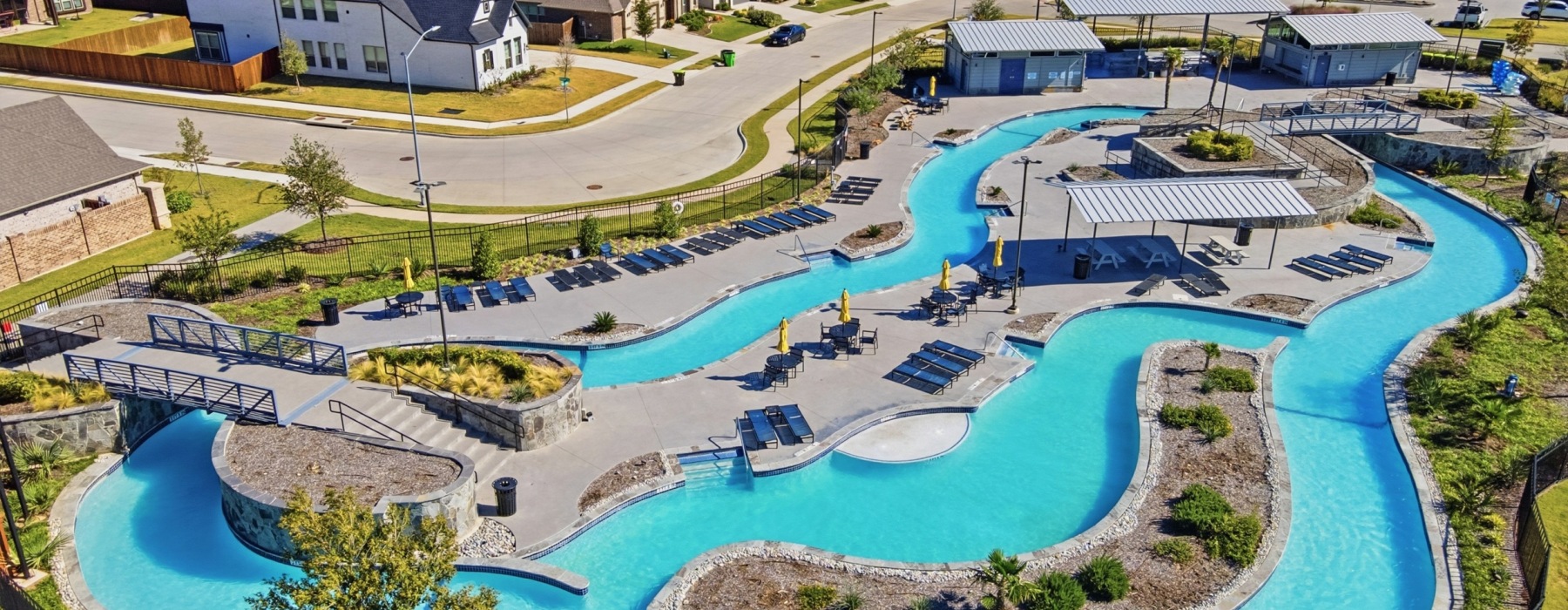 an aerial view of an apartment complex rendering