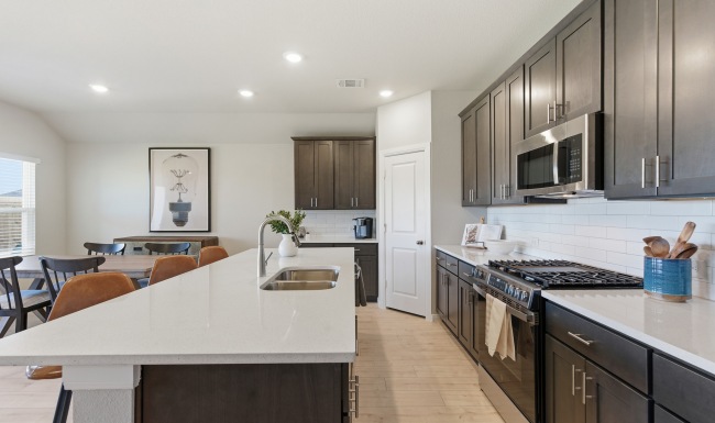 kitchen with island and stainless steel appliances