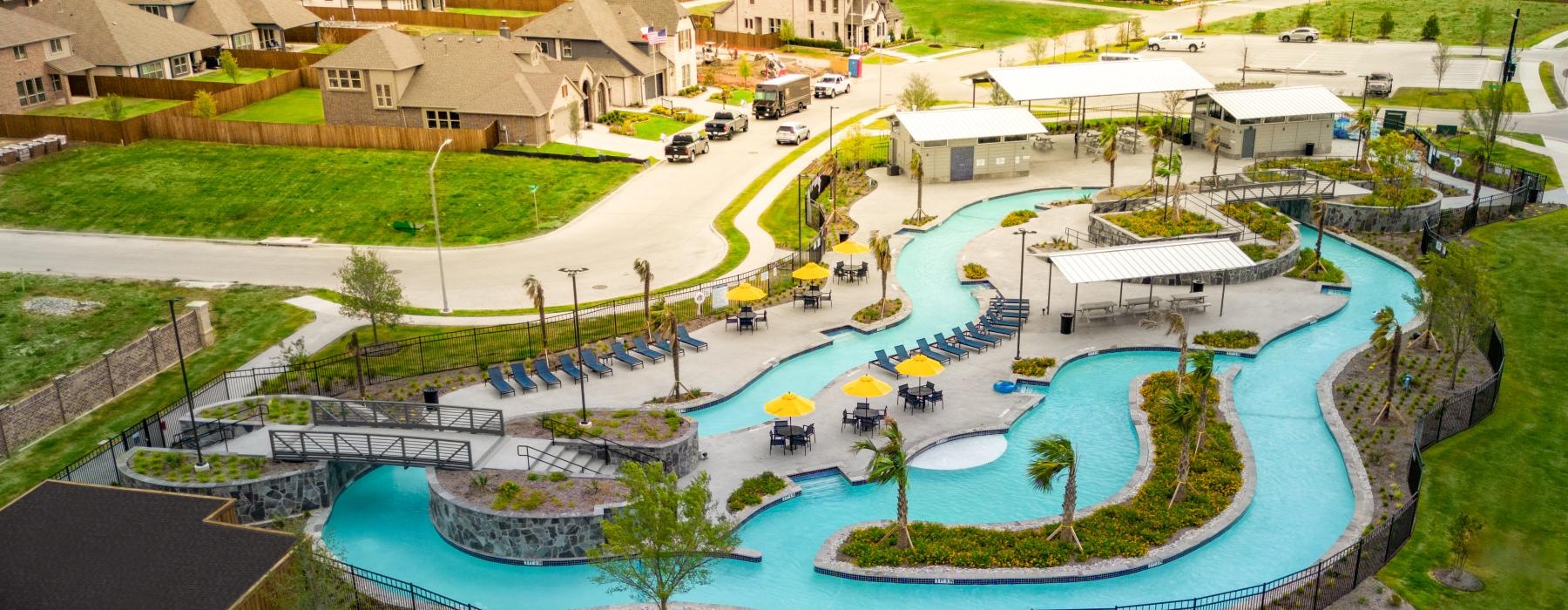 an aerial view of an apartment complex rendering